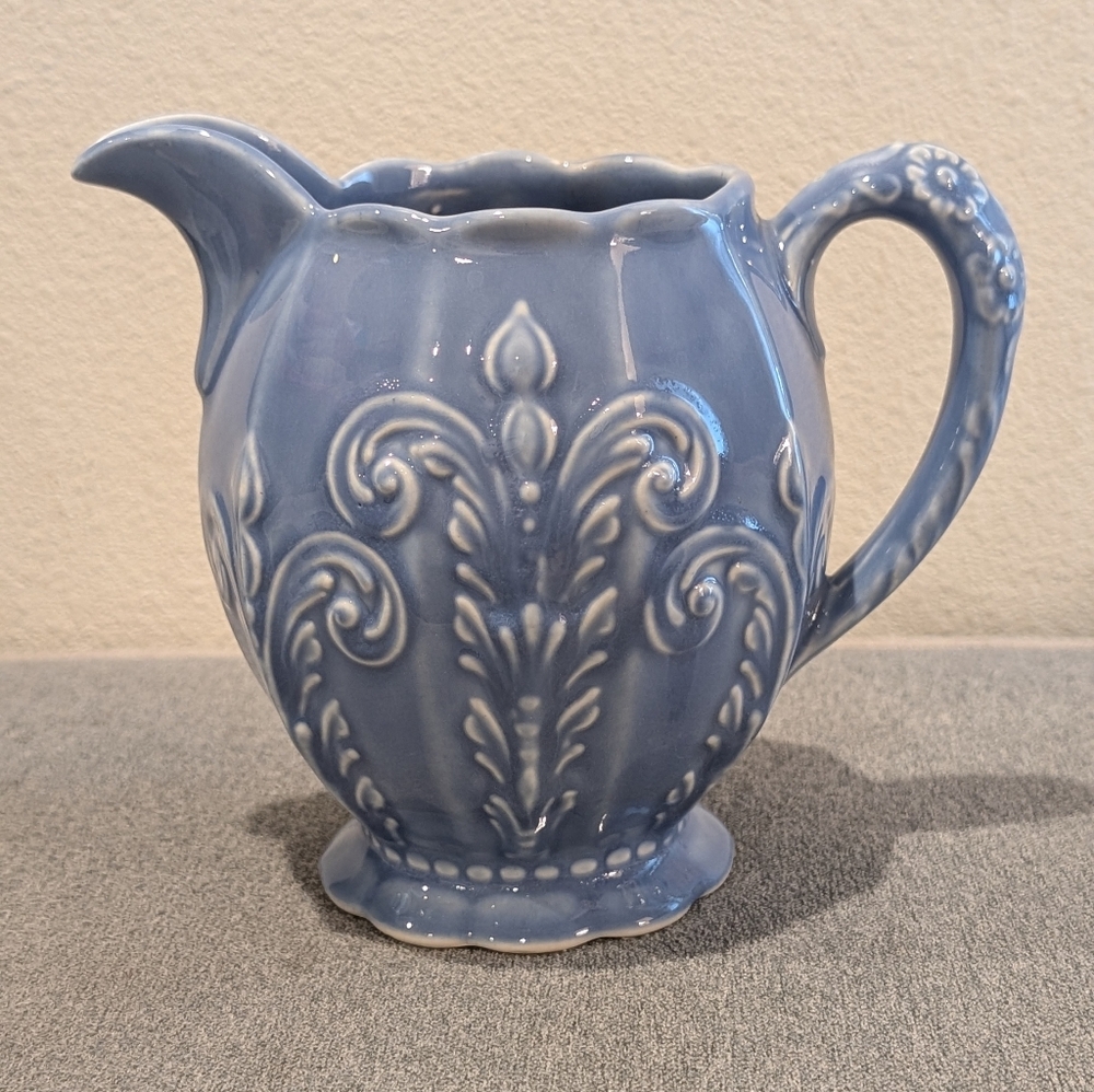 Vintage Blue Ridge Pottery Blue Grace Pitcher Southern Potteries EUC